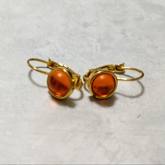 Vintage orange earrings - Picture 2 of 4